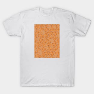 Orange Floral Pattern T-Shirt